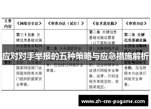 应对对手举报的五种策略与应急措施解析
