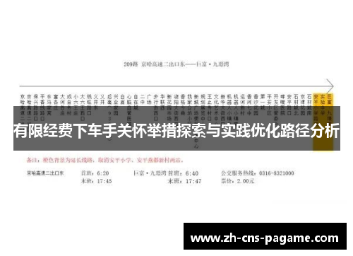 有限经费下车手关怀举措探索与实践优化路径分析 有限经费下车手关怀举措探索与实践优化路径分析