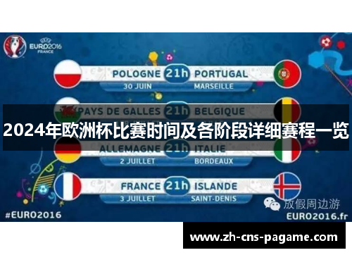 2024年欧洲杯比赛时间及各阶段详细赛程一览 2024年欧洲杯比赛时间及各阶段详细赛程一览