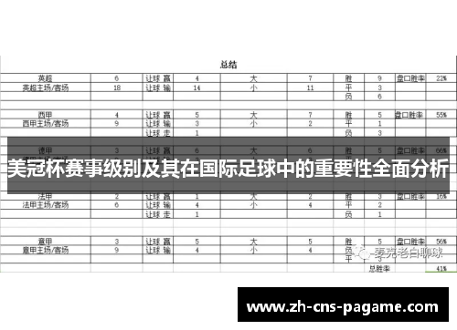 美冠杯赛事级别及其在国际足球中的重要性全面分析